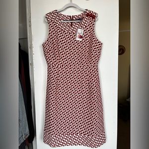 Vineyard Vines Geo Fish Red Claret Jacquard Dress. Women's Size 6 with tags